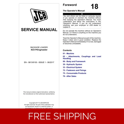 JCB 4CX BACKHOE LOADER [PILINGMASTER] SERVICE REPAIR MANUAL